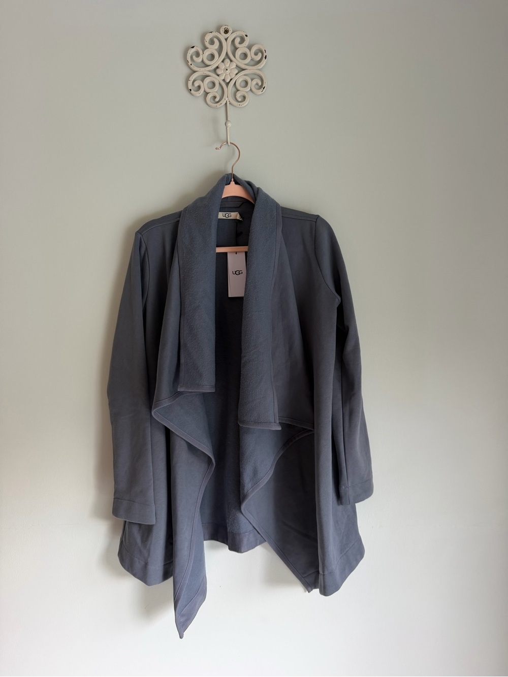 UGG Janni Fleece Blanket Cardigan Small- Steel Blue - Picture 2 of 4